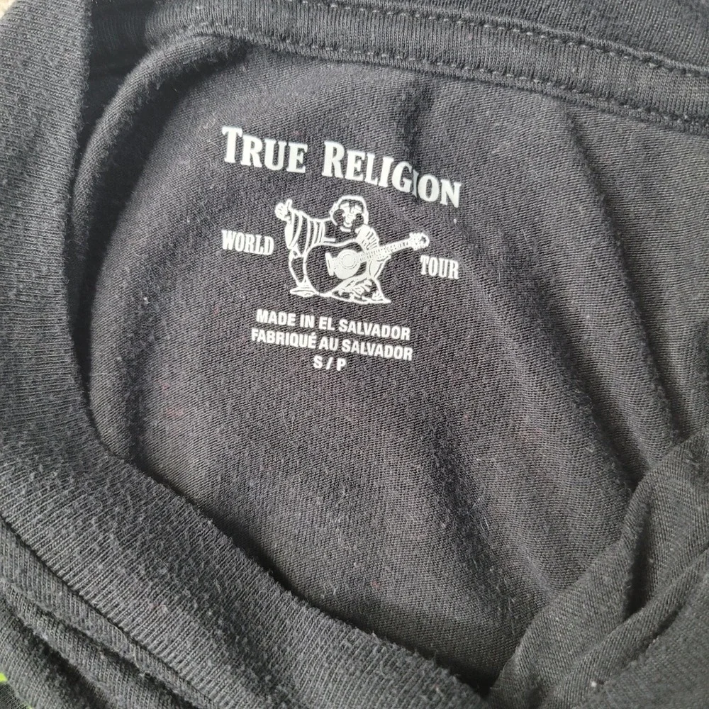 True Religion Mens Flipped Logo Long Sleeve T-Shirt Black Multi 203260 S